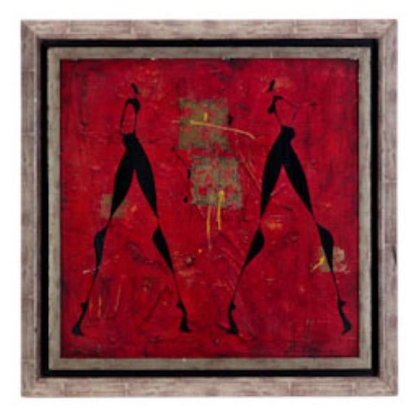 PRINT-2 BLK FIGURES-RED BKGD