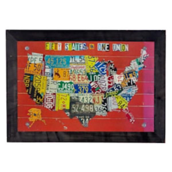 MAP-30X42-BLK FRAME-RED BACKGR