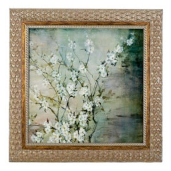 PRINT-46"SQ-DOGWOOD-SLV FRAME