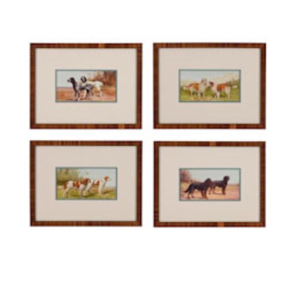 PRINT-DOGS-BRN/WHT-BURLED FRAM
