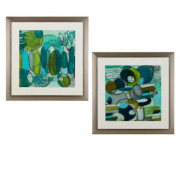 PRINT-BLUE & GREEN-WHITE MATTE