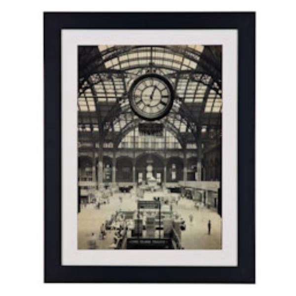 PRINT-PENN STATION-CLOCK-BLACK