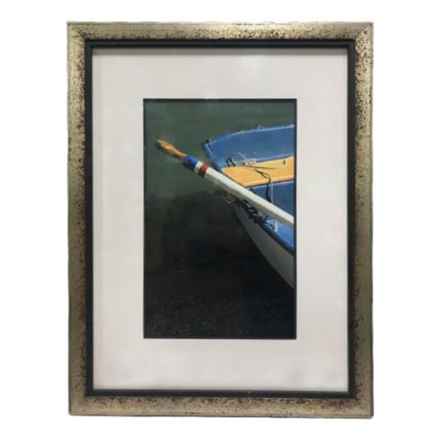 PRINT-BLUE ROWBOAT W/ 1 OAR