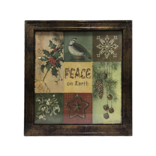 PRINT-14"SQ-PEACE PATCHWORK-DA