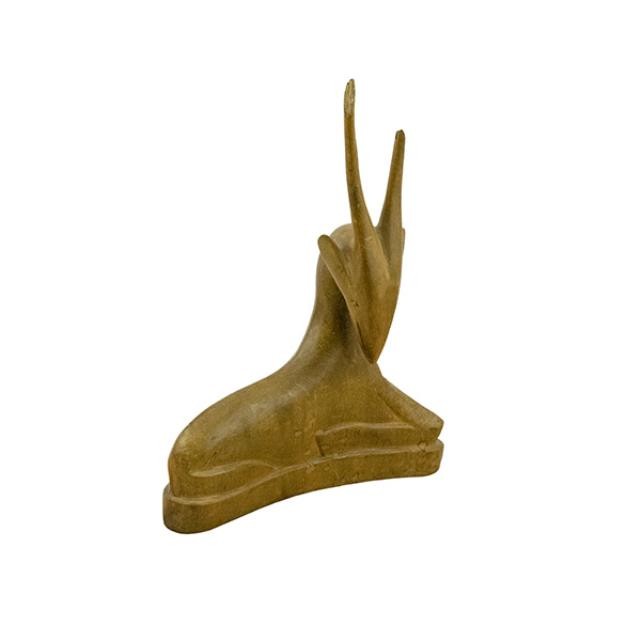 SCULPTURE-Carved Wood African Antelope