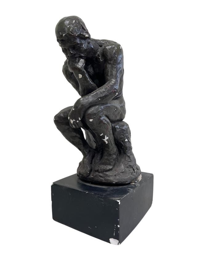 SCULPTURE-BRONZE "THINKER"12"