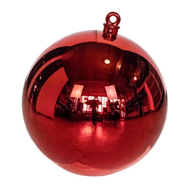 CHRISTMAS ORNAMENT-24"D Shiny Red Hanging
