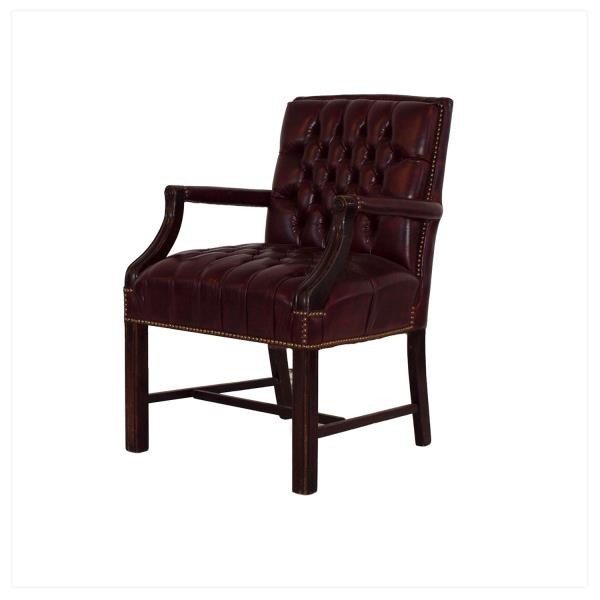 CHAIR-ARM-BURG VINYL-NAILHEAD