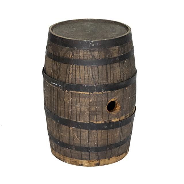 BARREL-WOOD W/METAL BANDS