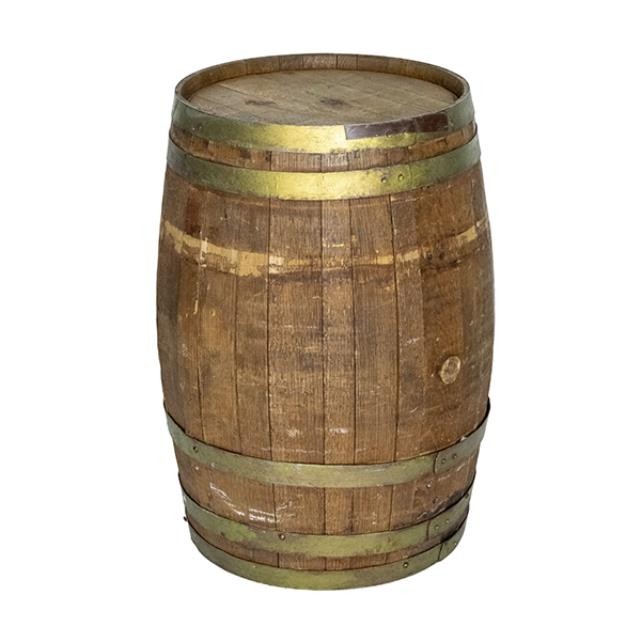 BARREL-Wooden W/Brass Bands