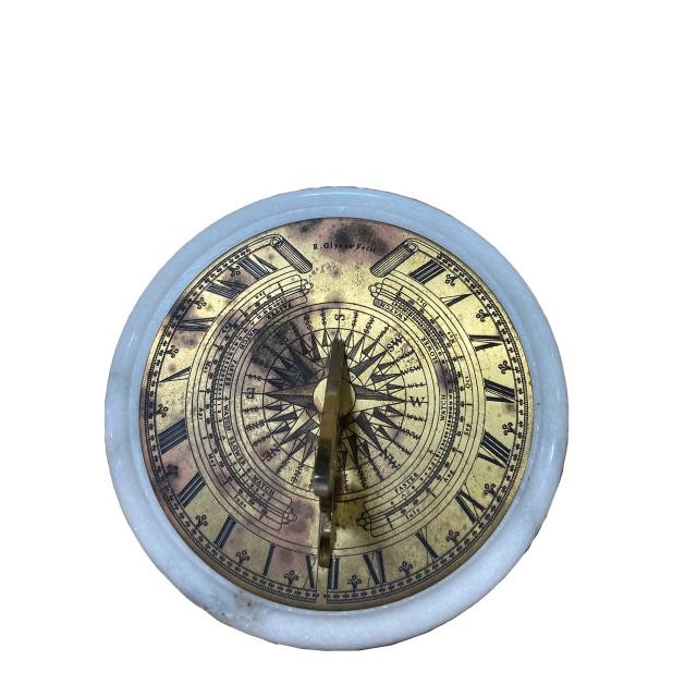 SUNDIAL-BRASS-5.5DM GRY MARBLE