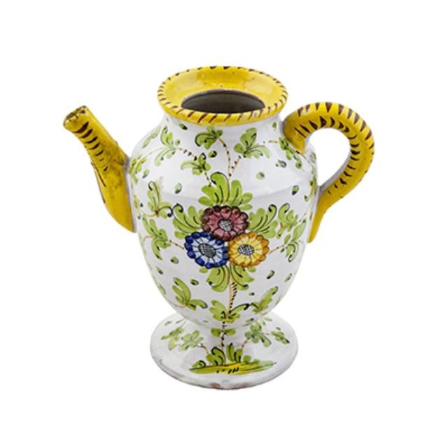 TEAPOT-WHT/YW/GRN FLORAL ITALIAN