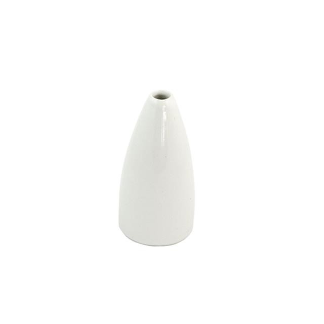 BUD VASE-White Glazed Cone Shaped