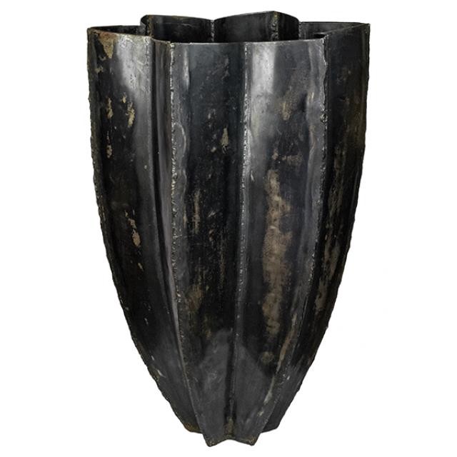 VASE-Large Dark Metal Flower