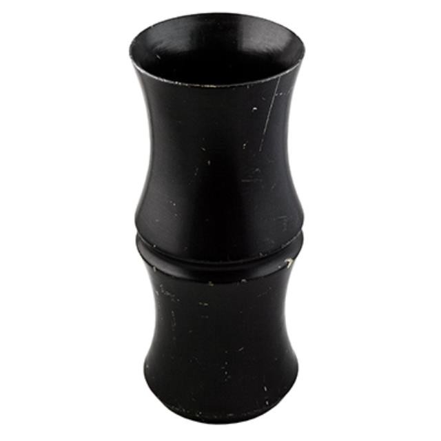 VASE-14"BLACK WOOD-BAMBOO SHAP