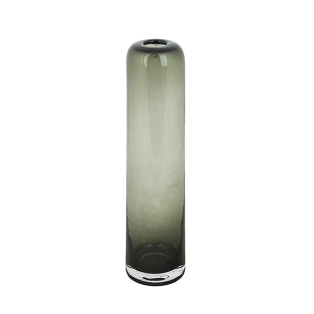 VASE-Tall Translucant Black Glass