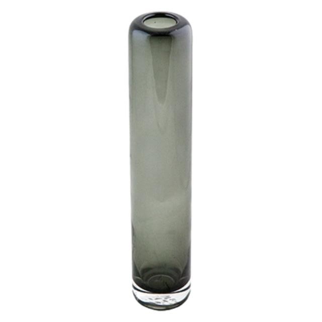 VASE-GLASS-SMOKE-12"H