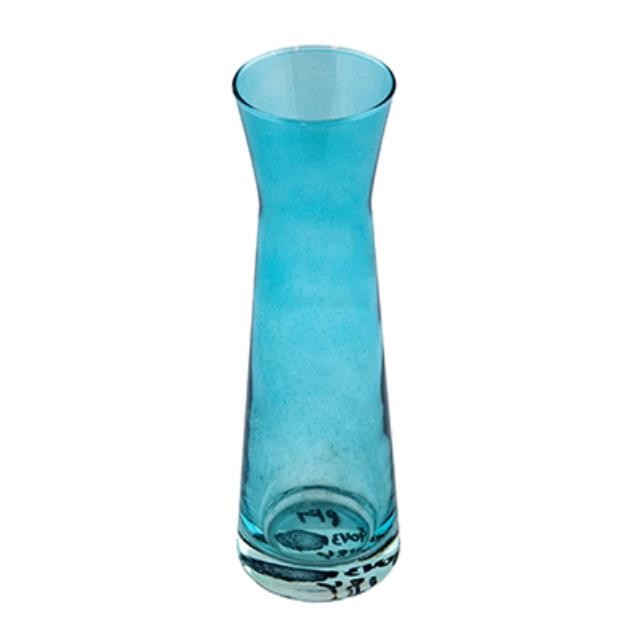 VASE-GLASS-CLEAR/SKY BLUE