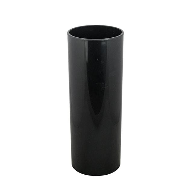 VASE-Tall Black Glass Cylinder