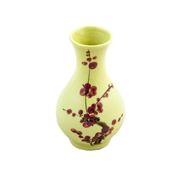 VASE-TEARDROP-YLLW-FLOWERS- 5"