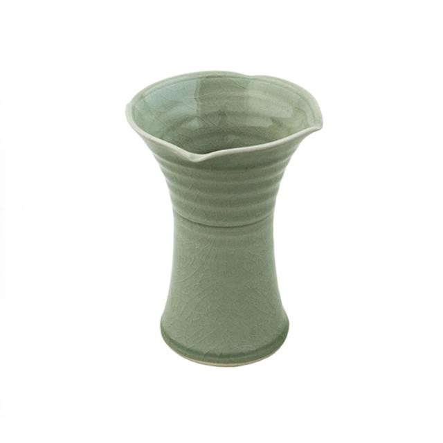 VASE-SAGE CLR-FLARED TOP-5 5/8