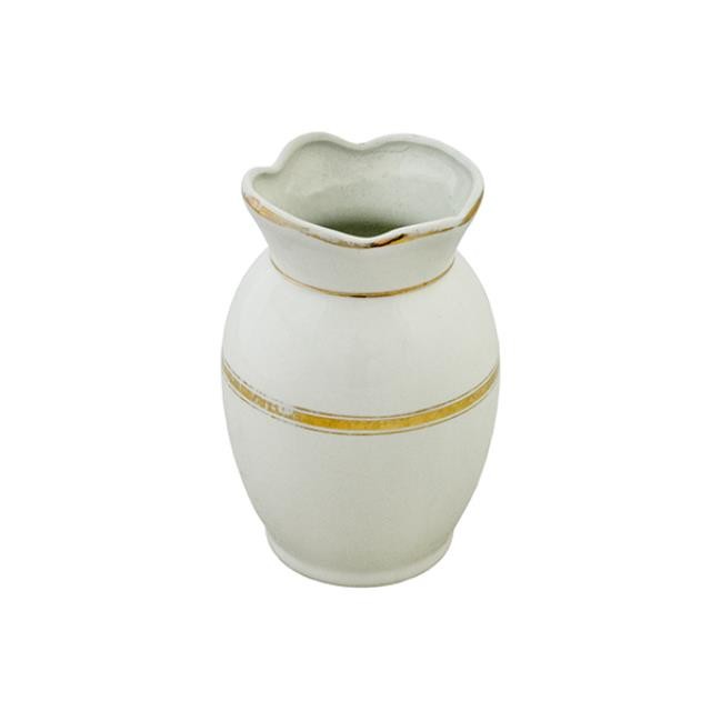 VASE-PORCELIN-GLD ACCENTS5 3/8