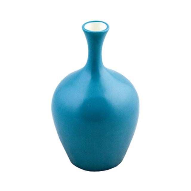 VASE- BL GLAZE POTTERY