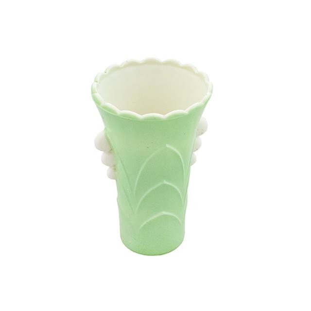 VASE-Pale Green W/Scallop Relief