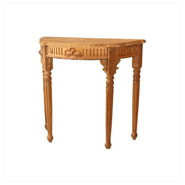 TABLE-CONSOLE-1/2 RND-RAW MAH-