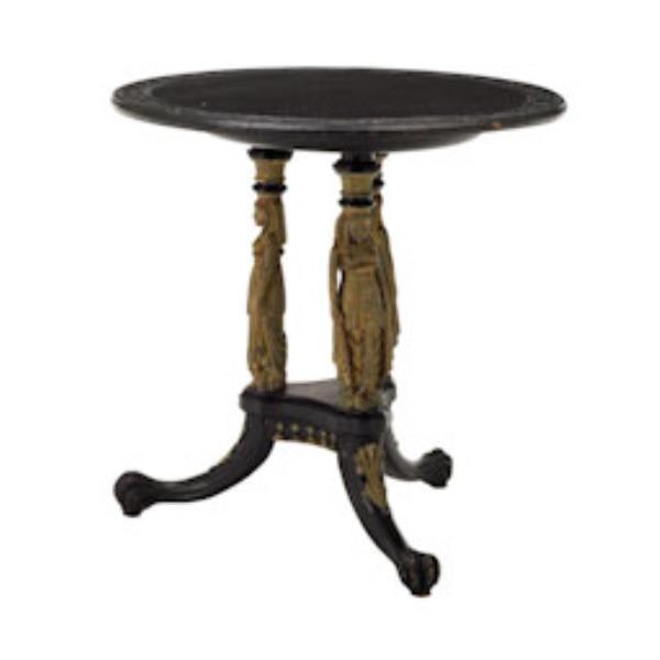 TABLE-BLACK PEDESTAL