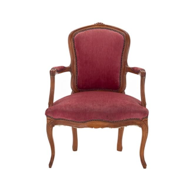 CHAIR-ARM-ROSE VELVET-BRUSH FR