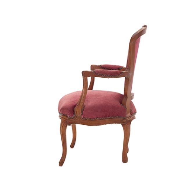 CHAIR-ARM-ROSE VELVET-BRUSH FR