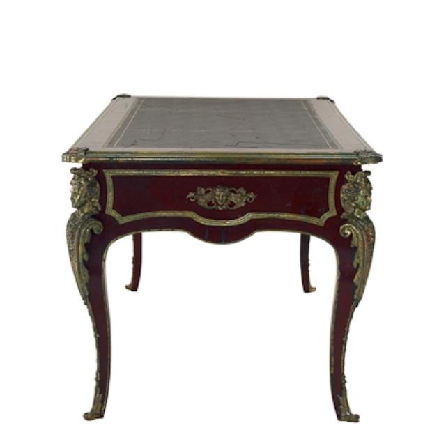 DESK-FRENCH-70X34-BLK LEATER