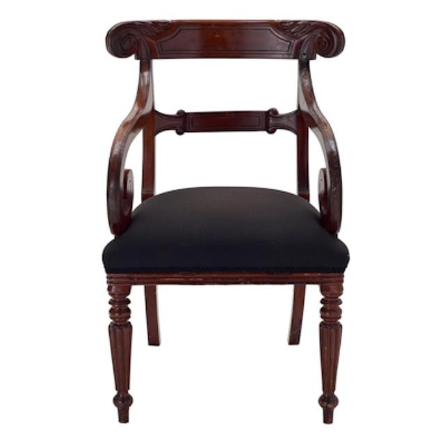 Arm Chair-Blk Muslin