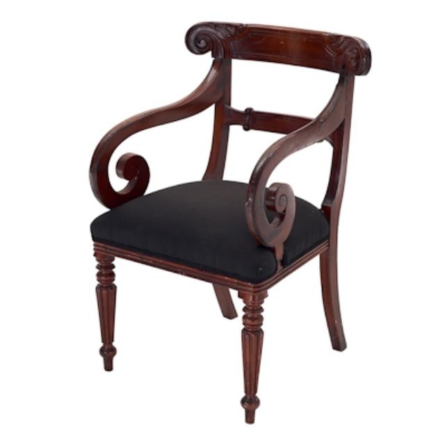 Arm Chair-Blk Muslin