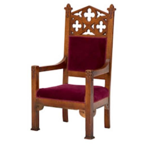 CHAIR-THRONE RED VELVET