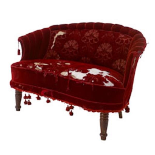 SETTEE-VICT-CUT VELVER-RED-TAS