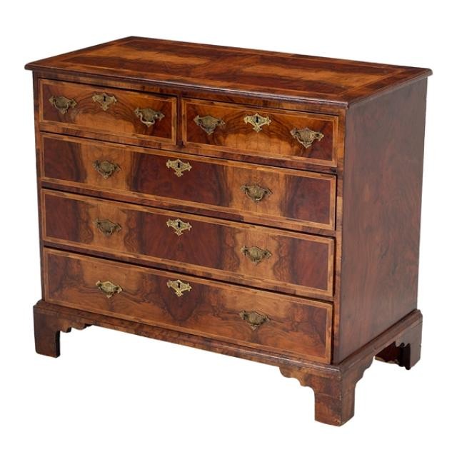 Dresser-Burled Walnut-Orante Brass Drawer Pulls