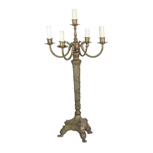 TABLE LAMP-Brass Candelabra