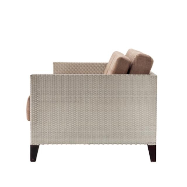 SOFA-CREAM WICKER-SQUARE FRAME