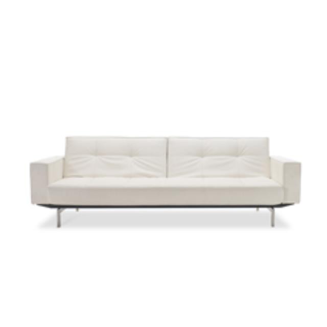 SOFA-WHITE LEATHER-CONVERTABLE