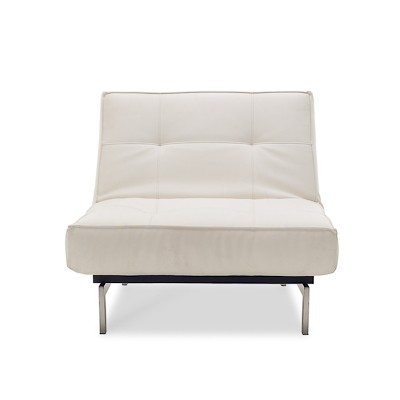 CHAIR-SIDE-WHITE LEATHER-CONVE