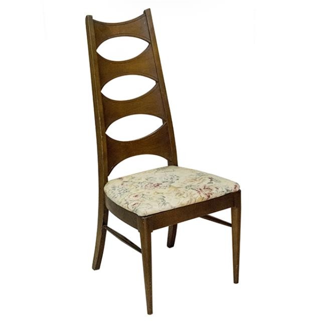 Chair-Side W/Cat Eye Back & Floral Seat Cushion