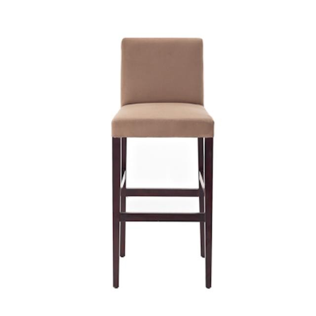 STOOL-TAN ULTRASUEDE-DK WD