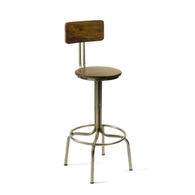 STOOL-METAL/WOOD-4FEET