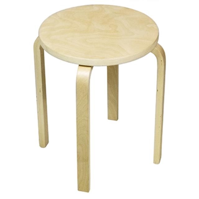 STOOL-Round Raw Maple