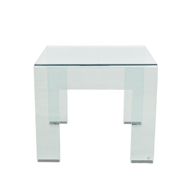 TABLE-END-ALL GLASS/SQ.-CLEAR