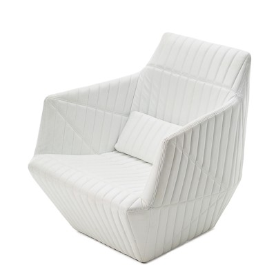 CHAIR-CLUB-WHITE LEATHER-FACET