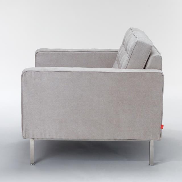 CHAIR-CLUB-TAUPE-TUFTED SUEDE