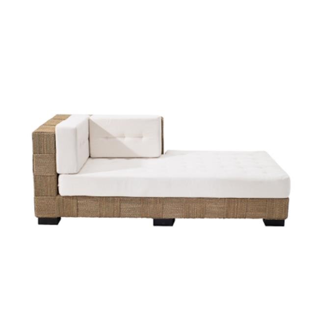 CHAISE-WOVEN RATTAN-CREAM TUFT